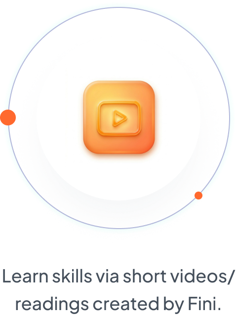 Learn skills via short videos/readings created by Fini.